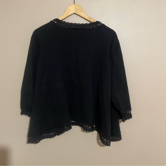 Lane Bryant Lace Trim Cardigan in Black - Picture 4 of 4